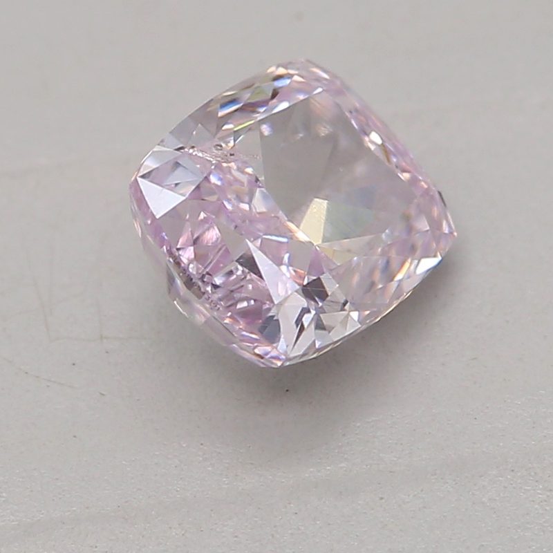 0.5 carat fancy light pinkish purple cushion diamond certified by GIA