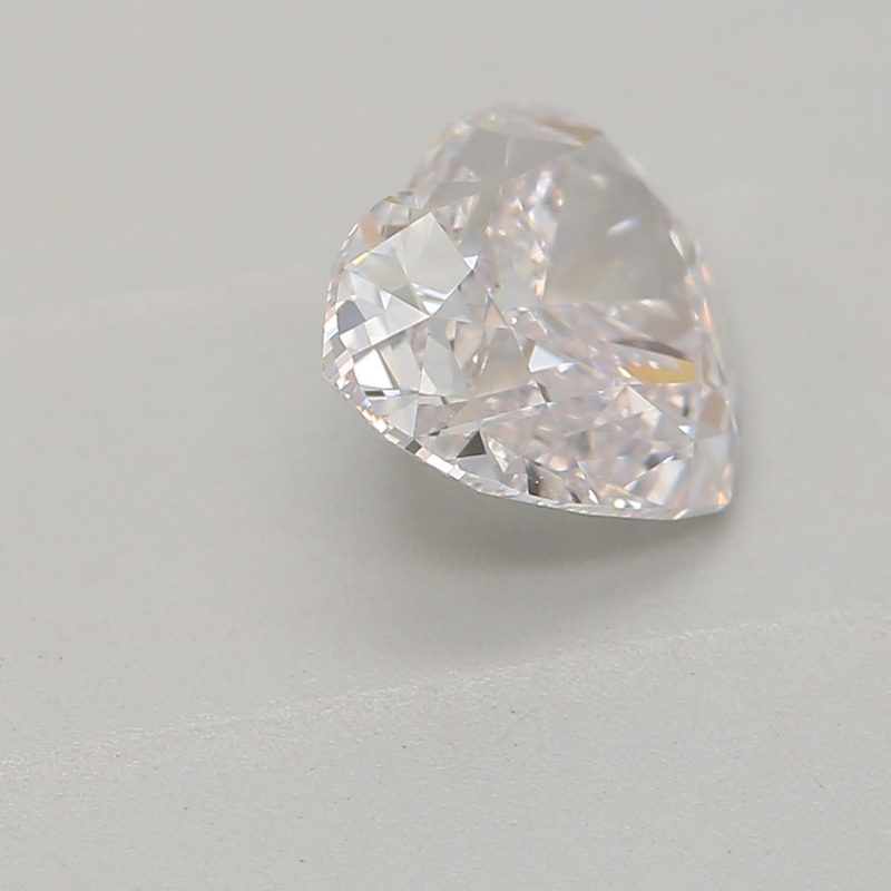 0.8 carat faint pink heart diamond certified by GIA