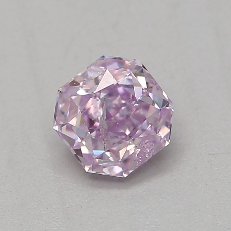 0.26 carat fancy pink-purple radiant diamond certified by GIA