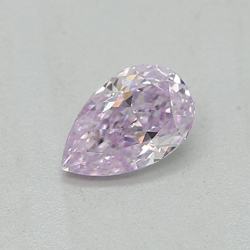 0.22 carat fancy pinkish purple pear diamond certified by GIA