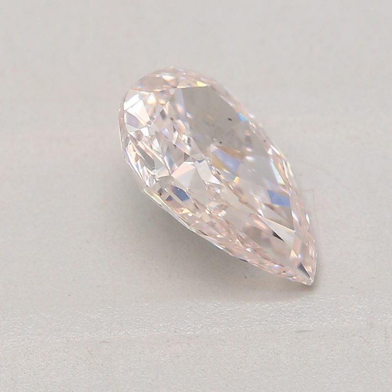 0.52 carat light pink pear diamond certified by GIA