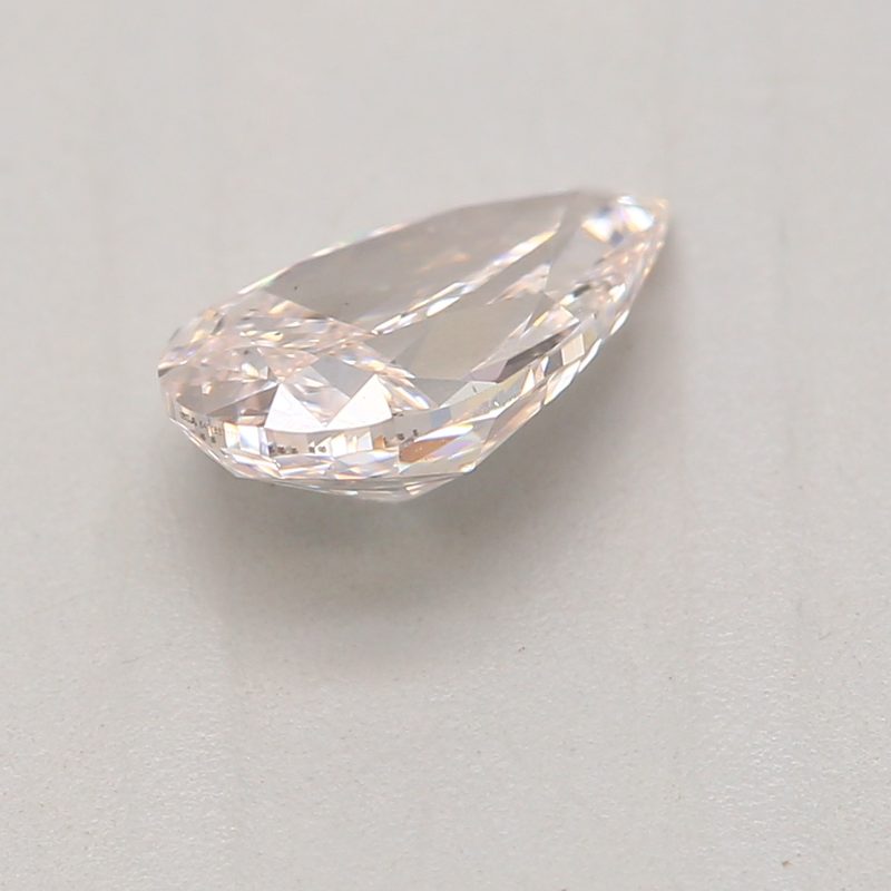 0.52 carat light pink pear diamond certified by GIA