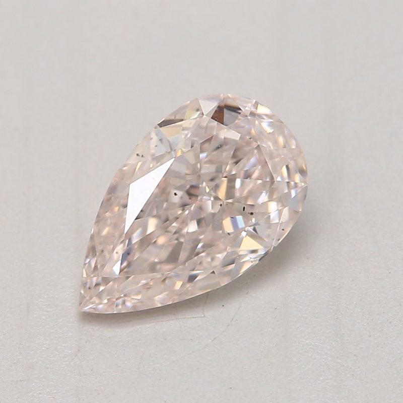 0.52 carat light pink pear diamond certified by GIA