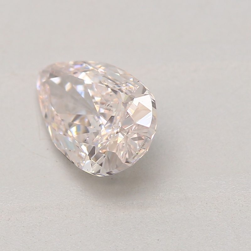 0.52 carat light pink pear diamond certified by GIA