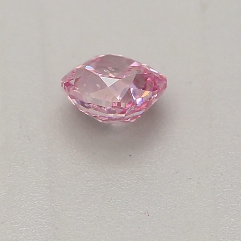 0.15 carat fancy intense purplish pink cushion diamond certified by GIA