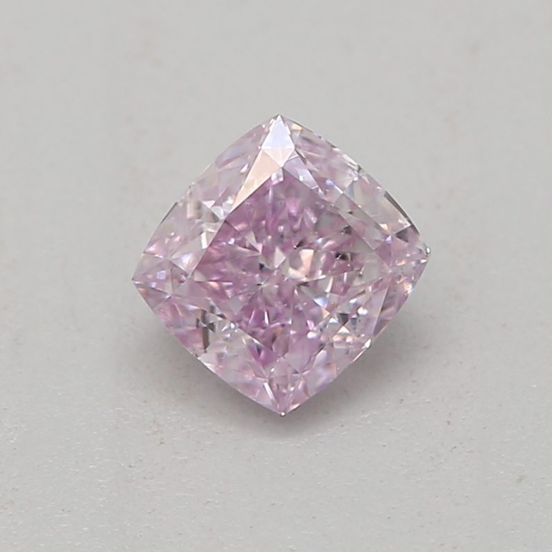 0.23 carat fancy pink-purple cushion diamond certified by GIA
