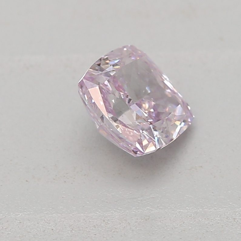 0.23 carat fancy pink-purple cushion diamond certified by GIA