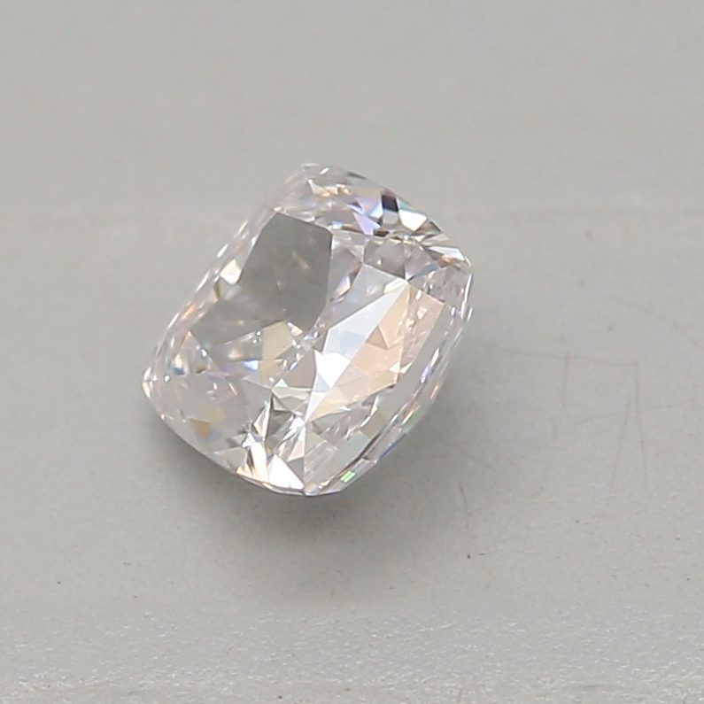 0.26 carat faint pink cushion diamond certified by GIA