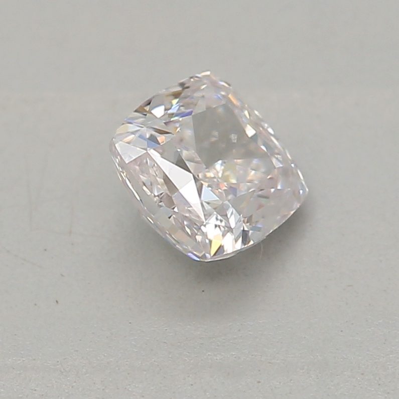 0.26 carat faint pink cushion diamond certified by GIA