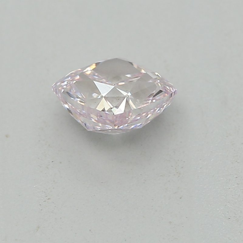 0.26 carat fancy light purplish pink cushion diamond certified by GIA