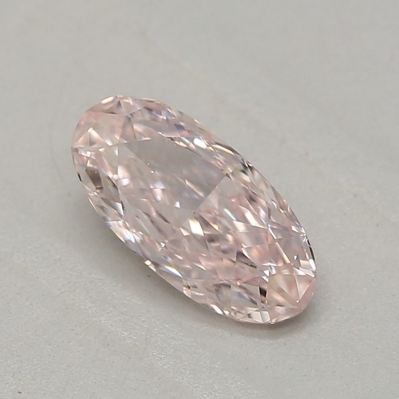 0.31 carat light pink oval diamond certified by GIA