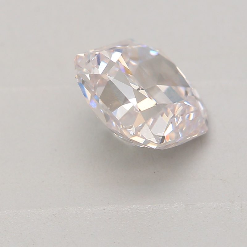 0.79 carat faint pink square radiant diamond certified by GIA
