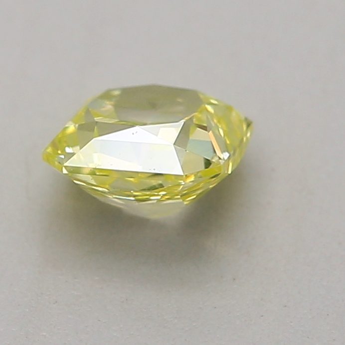 0.32 carat fancy intense green-yellow square radiant diamond certified by GIA