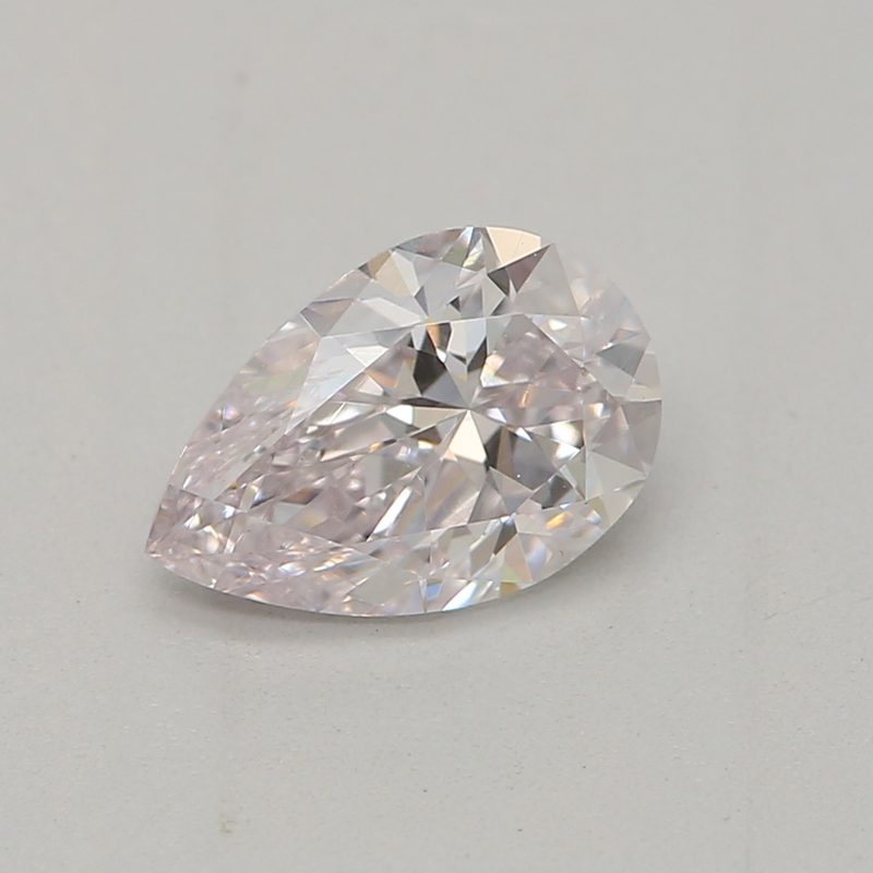 0.5 carat faint pink pear diamond certified by GIA