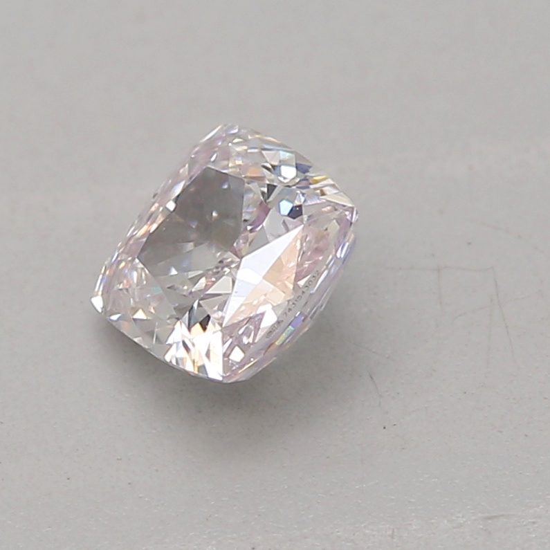 0.25 carat faint pink cushion diamond certified by GIA