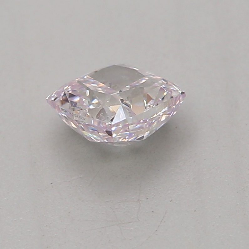 0.25 carat faint pink cushion diamond certified by GIA