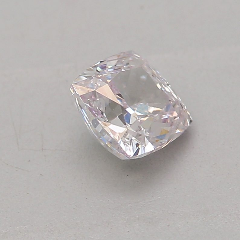 0.25 carat faint pink cushion diamond certified by GIA