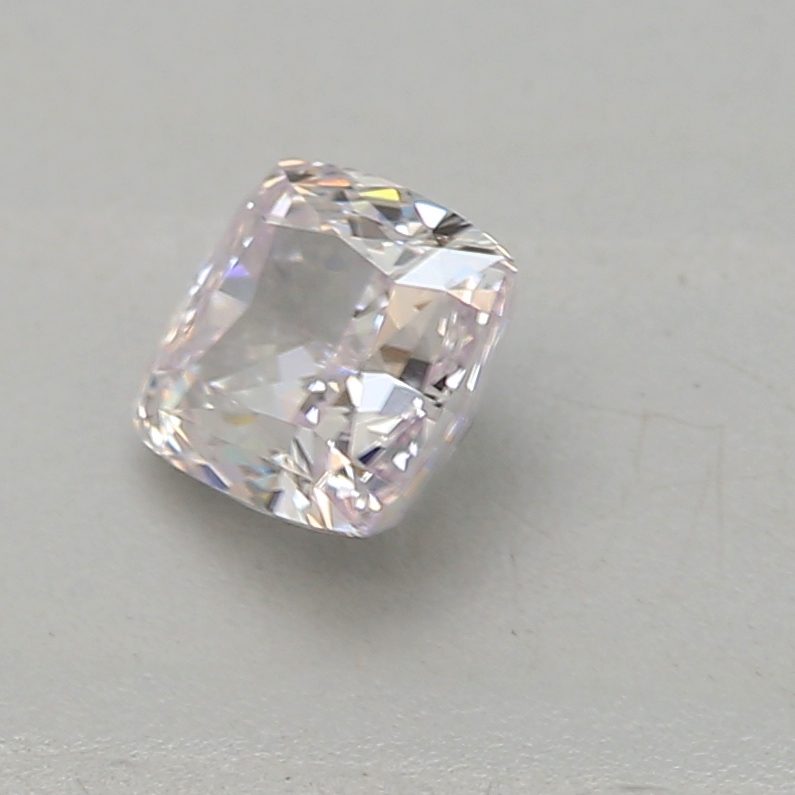 0.26 carat faint pink cushion diamond certified by GIA