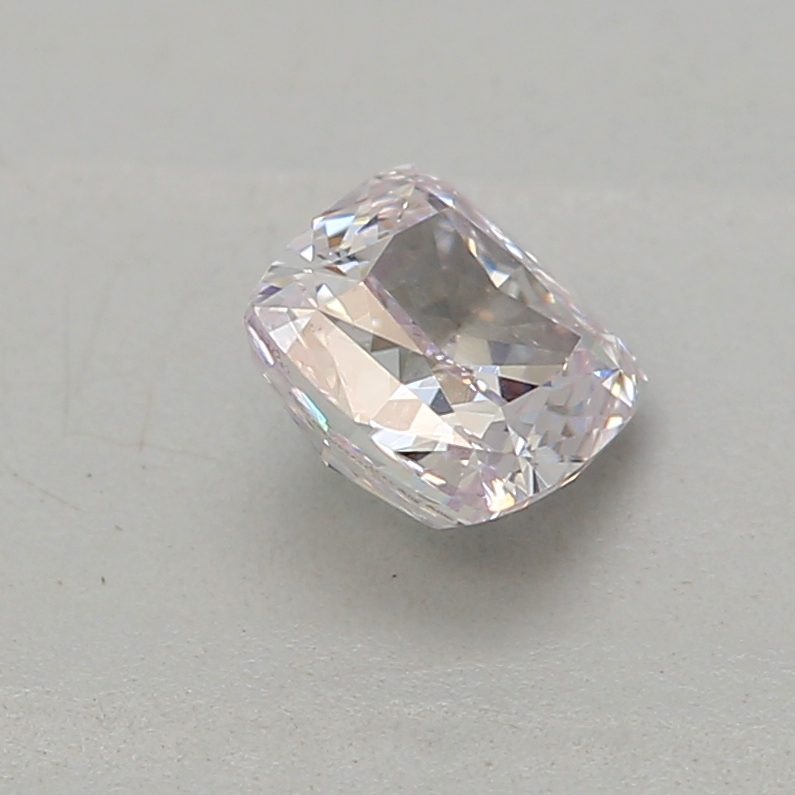 0.26 carat faint pink cushion diamond certified by GIA