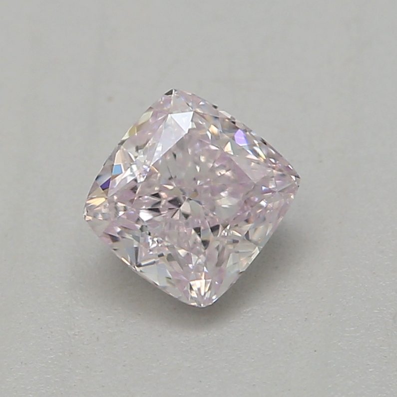 0.26 carat faint pink cushion diamond certified by GIA