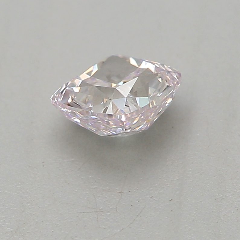 0.26 carat faint pink cushion diamond certified by GIA