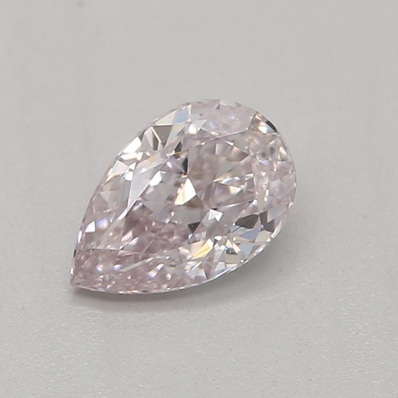 0.34 carat light pink pear diamond certified by GIA