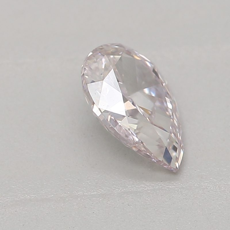 0.34 carat light pink pear diamond certified by GIA