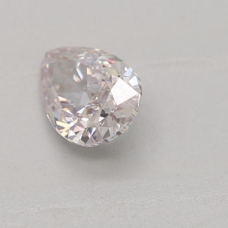 0.34 carat light pink pear diamond certified by GIA