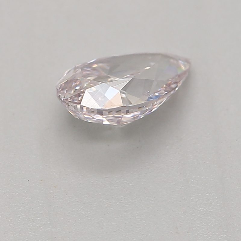 0.34 carat light pink pear diamond certified by GIA