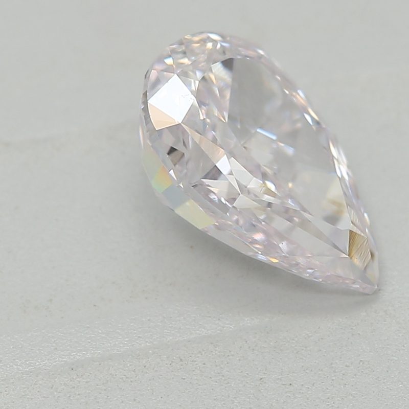 0.81 carat light pink pear diamond certified by GIA