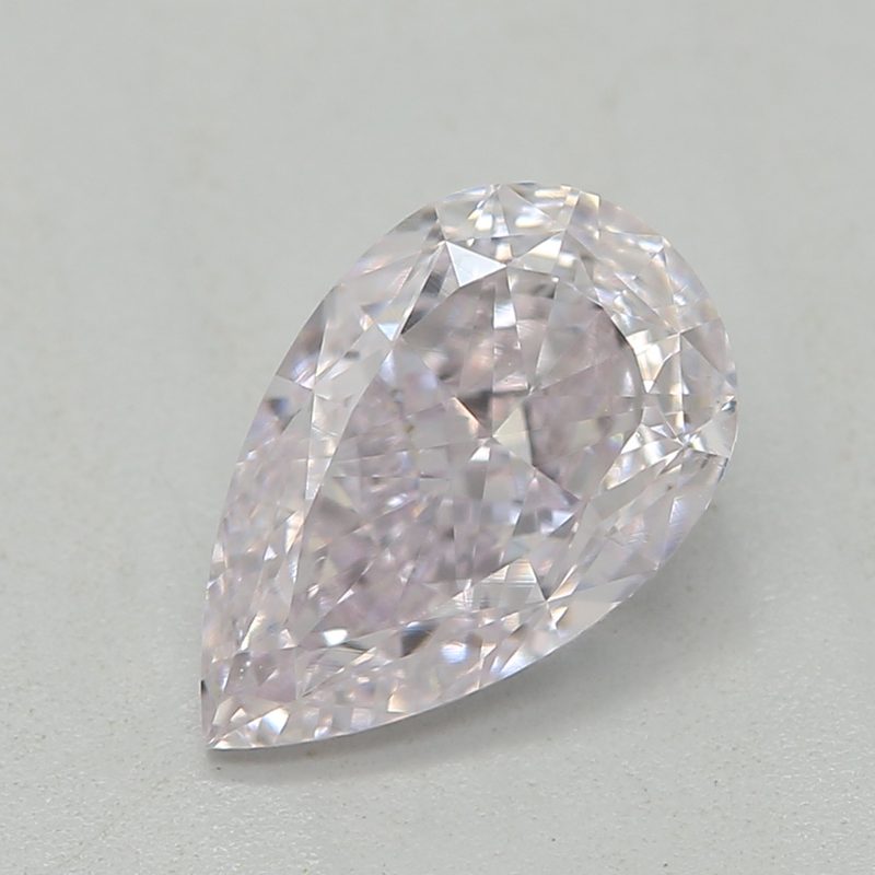 0.81 carat light pink pear diamond certified by GIA