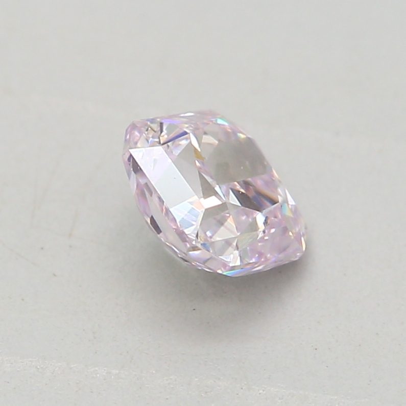 0.26 carat light pink square radiant diamond certified by GIA