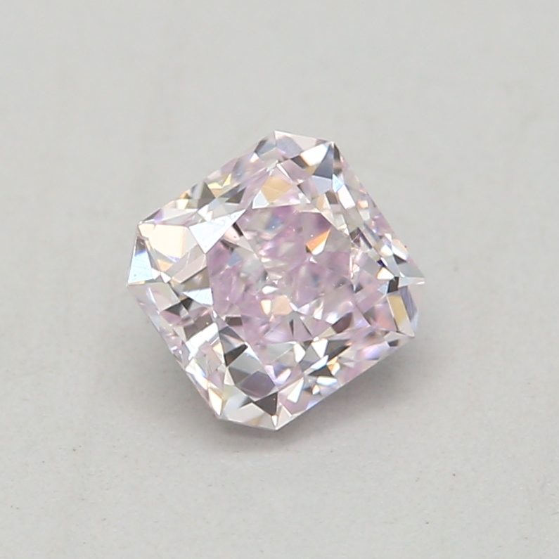 0.26 carat light pink square radiant diamond certified by GIA