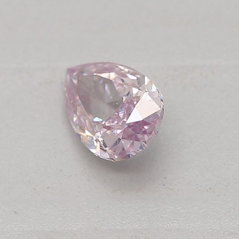 0.18 carat fancy purple-pink pear diamond certified by GIA