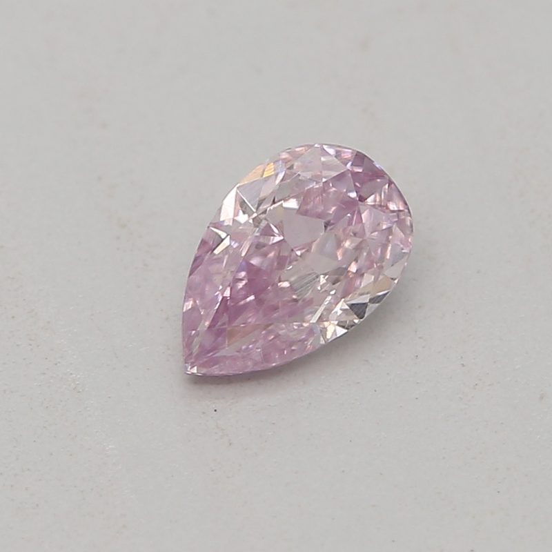 0.18 carat fancy purple-pink pear diamond certified by GIA