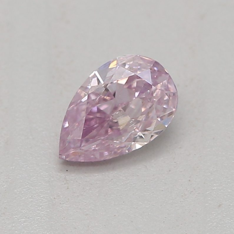 0.18 carat fancy purple-pink pear diamond certified by GIA