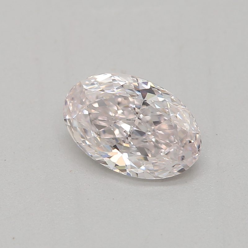 0.47 carat faint pink oval diamond certified by GIA