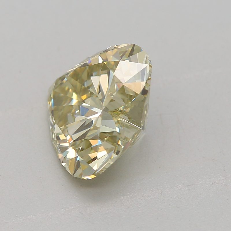 1.03 carat fancy brownish greenish yellow heart diamond certified by GIA