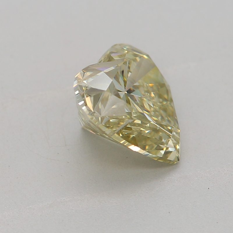 1.03 carat fancy brownish greenish yellow heart diamond certified by GIA