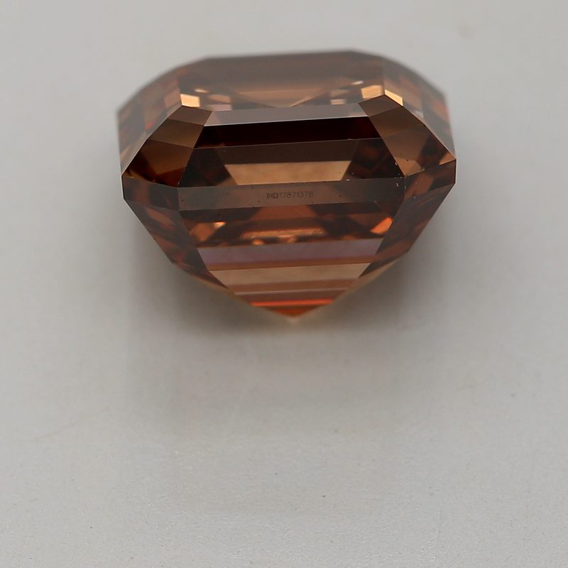 3.24 carat fancy deep orangy brown asscher diamond certified by DBIOD