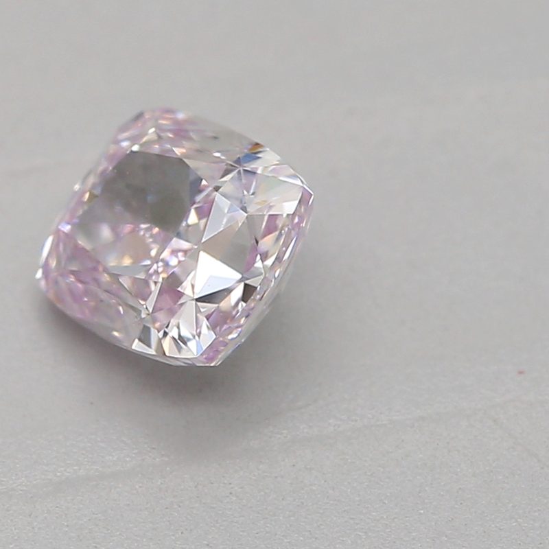 0.52 carat light pink cushion diamond certified by GIA