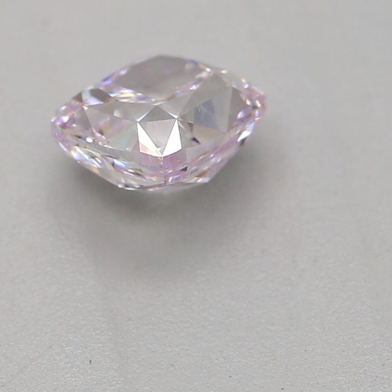 0.52 carat light pink cushion diamond certified by GIA