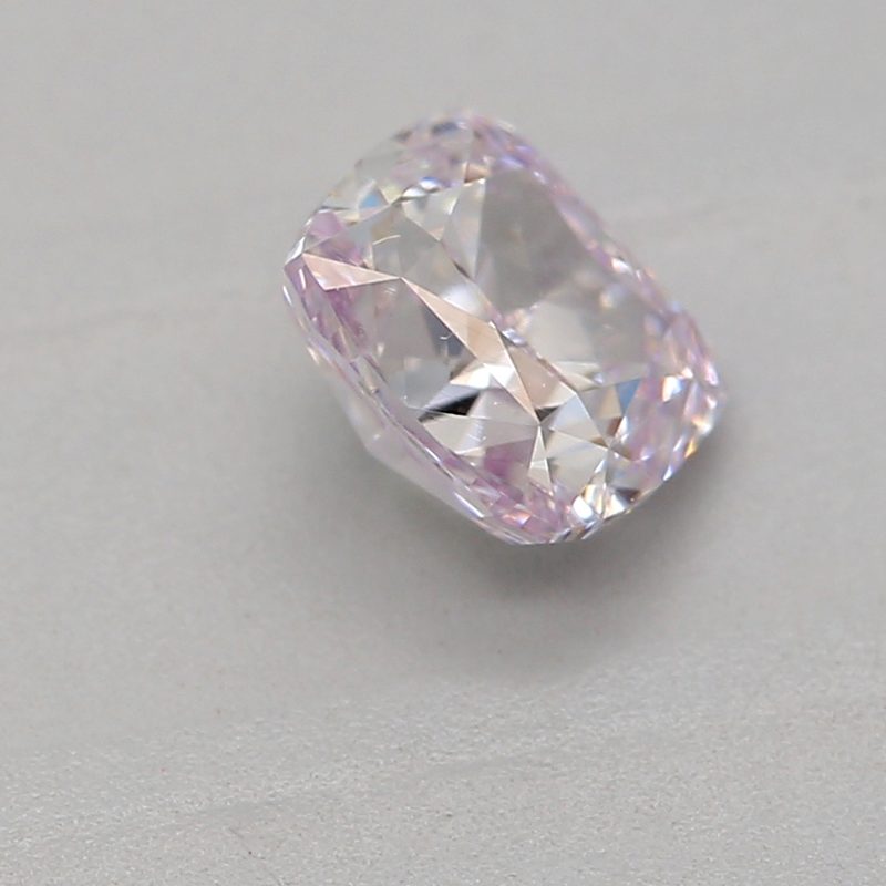 0.52 carat light pink cushion diamond certified by GIA