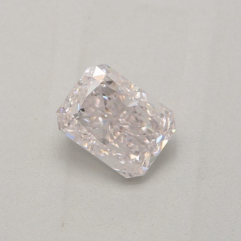 0.55 carat faint pink radiant diamond certified by GIA