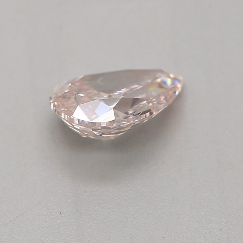 0.5 carat light pink pear diamond certified by GIA