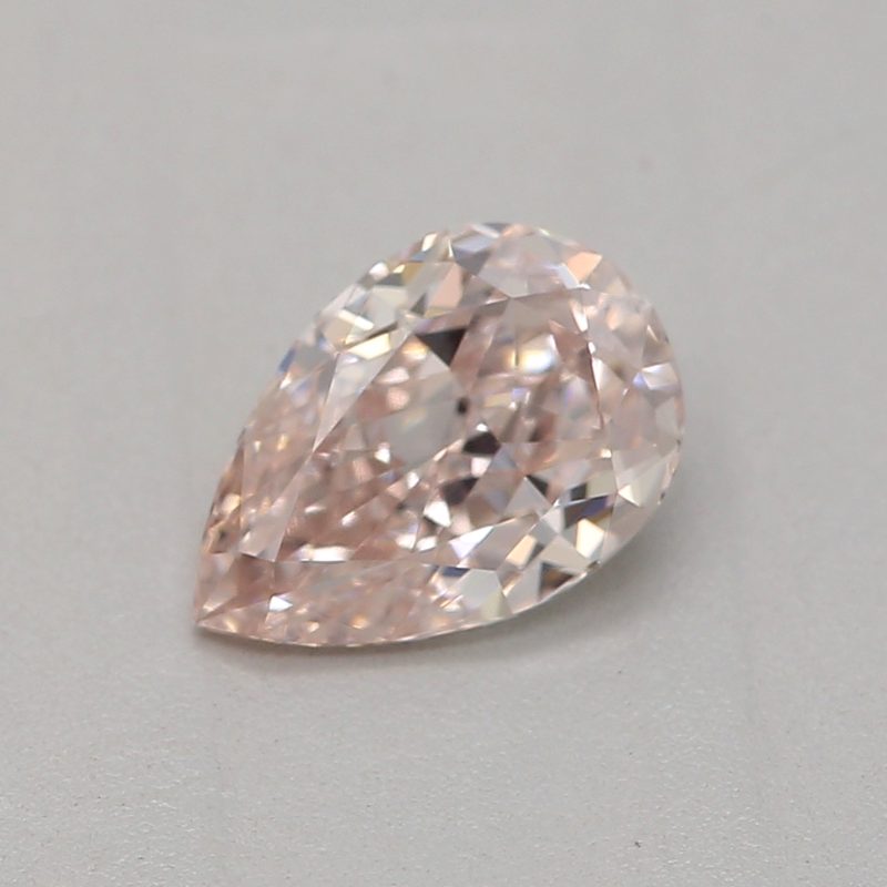 0.5 carat light pink pear diamond certified by GIA