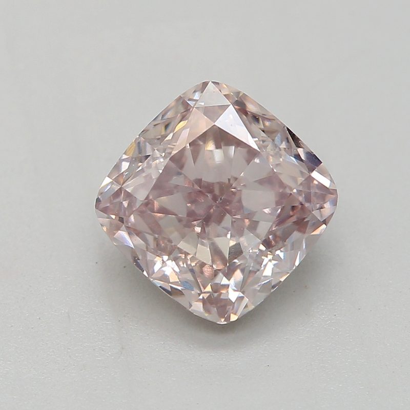 1.02 carat fancy brownish pink cushion diamond certified by GIA