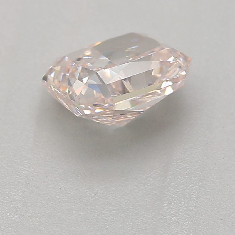 0.59 carat light brown-pink radiant diamond certified by GIA