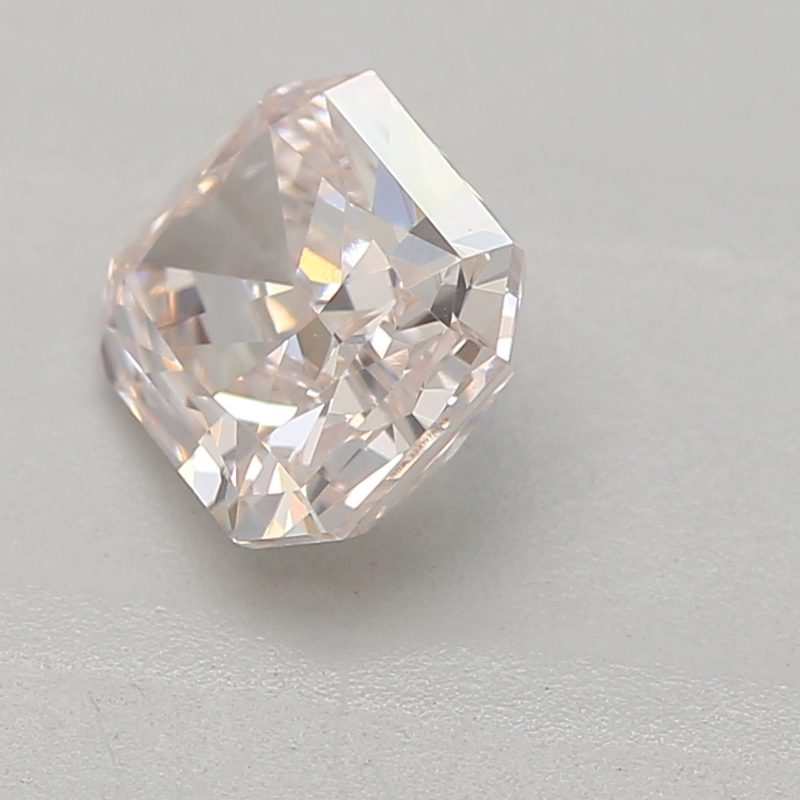 0.59 carat light brown-pink radiant diamond certified by GIA