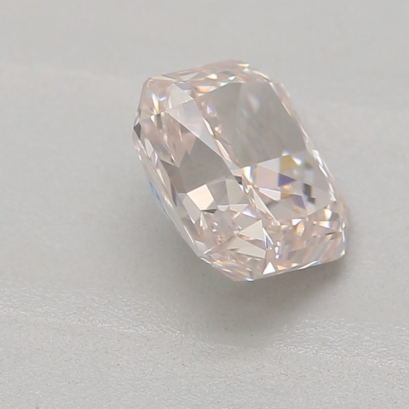 0.59 carat light brown-pink radiant diamond certified by GIA